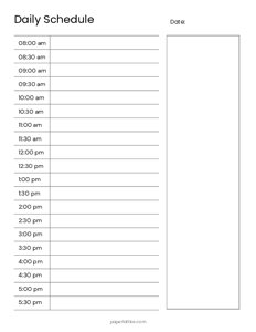 Minimalist Daily Schedule